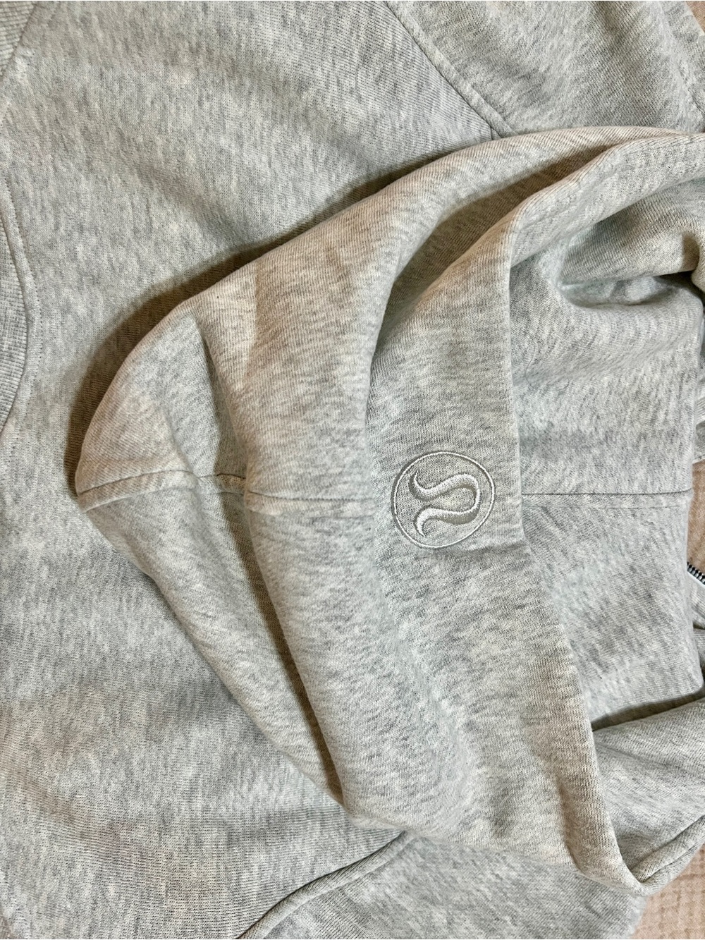 lululemon Light Gray Half-Zip Scuba Hoodie - Picture 4 of 7